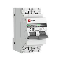 Автоматический выключатель 2P 16А (C) 6кА ВА 47-63 DC PROxima | код  mcb4763-DC-2-16C-pro | EKF